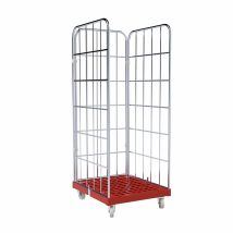 Rolcontainer 1650 Kunststof 3-zijdig rood