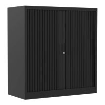 Roldeurkast Ceha Square Zwart 1200x450x1050 mm 2 legborden