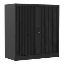 Roldeurkast Ceha Square Zwart 1000x450x1050 mm 2 legborden