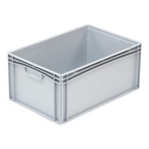 Euronorm Bak 600x400x270 mm 54 liter Grijs Dichte Grepen