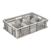 Glazenkrat Euronorm 600x400x150 mm 6 vakken