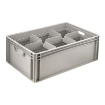 Glazenbak Euronorm 600x400x220 mm 6 vakken