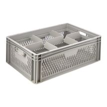 Glazenkrat Euronorm 600x400x220 mm 6 vakken