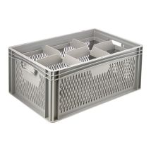 Glazenkrat Euronorm 600x400x270 mm 6 vakken