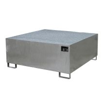 Stalen IBC Lekbak Bauer Verzinkt 1460x1460x620 mm 1100 Liter