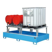 IBC Lekbak Bauer met Verhoging Blauw 2650x1460x865 mm