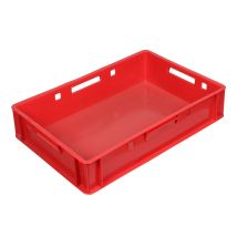 Euronorm E1 Kunststof Vleeskrat Rood 600 x 400 x 125 mm