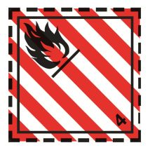 Gevaarsetiket klasse 4.1 250x250 mm zelfklevend vinyl