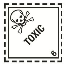 Gevaarsetiket klasse 6.1 250x250 mm zelfklevend vinyl op vel