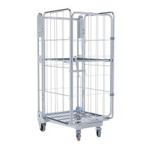 Nestbare Rolcontainer 1450 Metaal 4-zijdig met Plank
