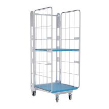 Nestbare Rolcontainer 1630 Kunststof 3-zijdig met Plank