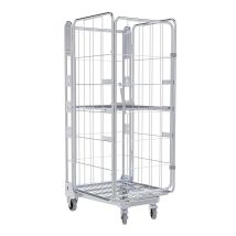 Nestbare Rolcontainer 1630 Metaal 4-zijdig met Plank