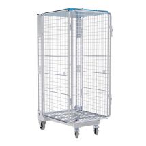 Nestbare Rolcontainer ADB 1450 Metaal 5-zijdig met Kunststof dak