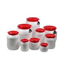 Wijdmondvat Wit met Rood deksel- Inhoud naar keuze