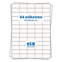A4 etiketten 65/vel 38 x 21 mm - 1000 vel
