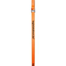 Bedrukte Bagagegordel 25 mm 3M Oranje - Verzinkte Klemgesp