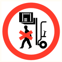 Verboden onder de last te lopen - vinyl sticker 150 mm