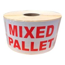 Mixed Pallet sticker 82x147 mm Rood/Wit - 1000 stuks