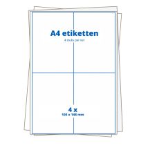A4 etiketten Transparant 4 per vel 105x148 mm - 25 vellen