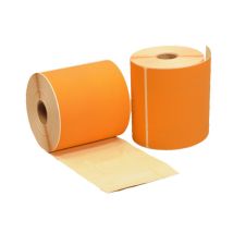 Zebra compatible etiket 102x150 mm oranje