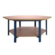 Werktafel zeshoek met legbord
