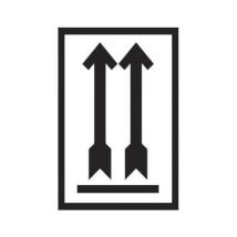 Etiket - 2 pijlen omhoog - Zwart - 10x7 cm - Rol 500 stuks